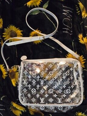 EUC Clear Monogram Stadium Crossbody Bag Transparent Game Day Concert Purse